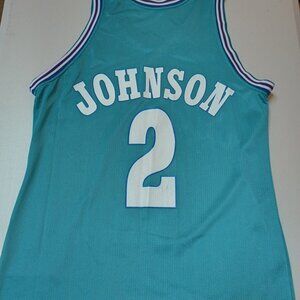 Champion Larry Johnson Charlotte Hornets NBA Basketball Jersey Adult Medium 40